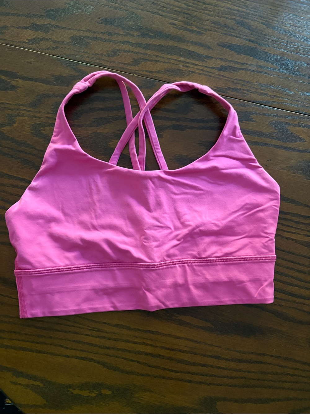 Women's Pink Strappy Sports Bra - Comfortable Support